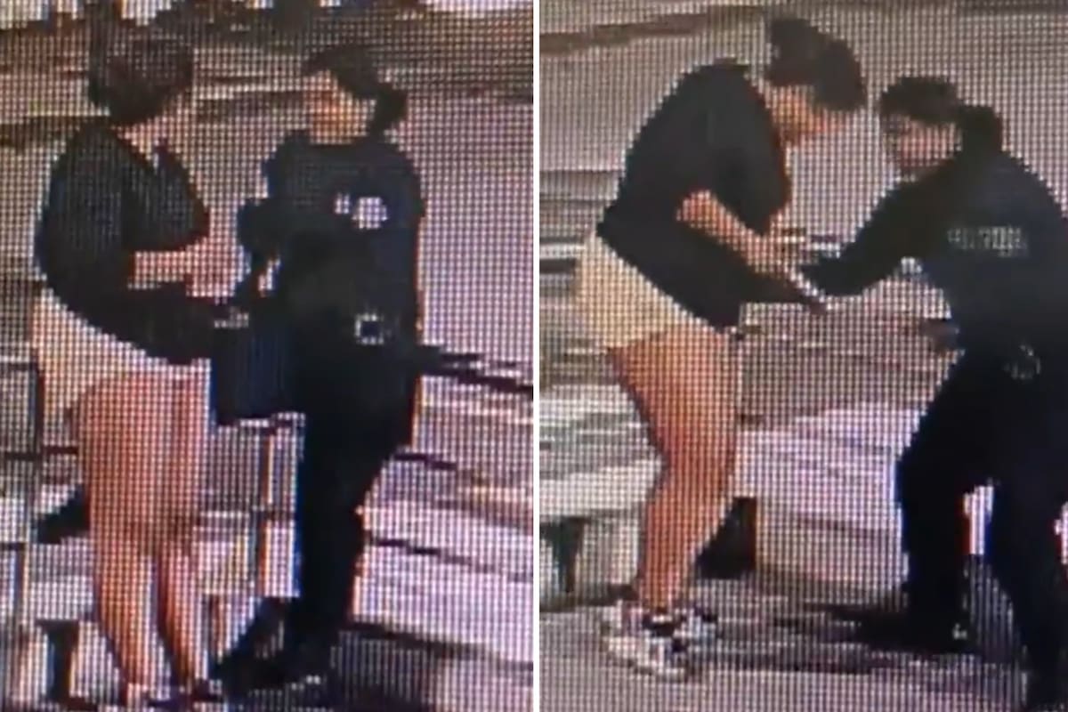 Una policía y una mujer protagonizaron un insólito accidente en Caracas, Venezuela