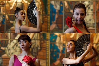 Una por una, las cuatro bailarinas que desde el martes harán la nueva versión de "Carmen" en el Teatro Colon: Manuela Rodríguez Echenique, Cecilia Lucero, Lola Mugica y Rocío Agüero