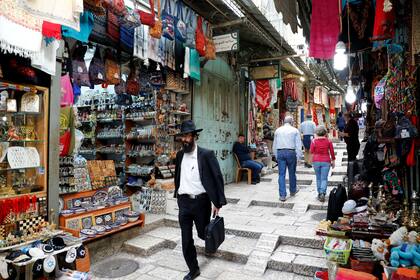 Una postal de la parte antigua de Jerusalén