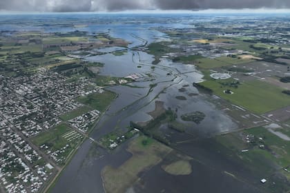 Una postal de lo que fueron las inundaciones en la localidad de Bragado