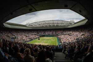 Una postal del court central de Wimbledon durante la final de 2024 entre Carlos Alcaraz y Novak Djokovic; el lunes 30 comenzará una nueva edición