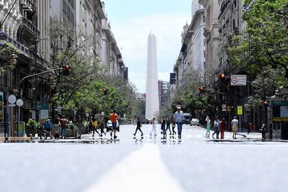 Una postal inusual del Obelisco porteño