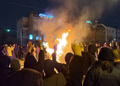 Una protesta antigubernamental en Teherán, Irán, a comienzos de este mes
