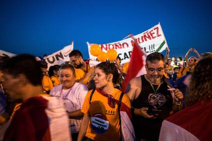 Una protesta contra un político en Asunción, en 2018