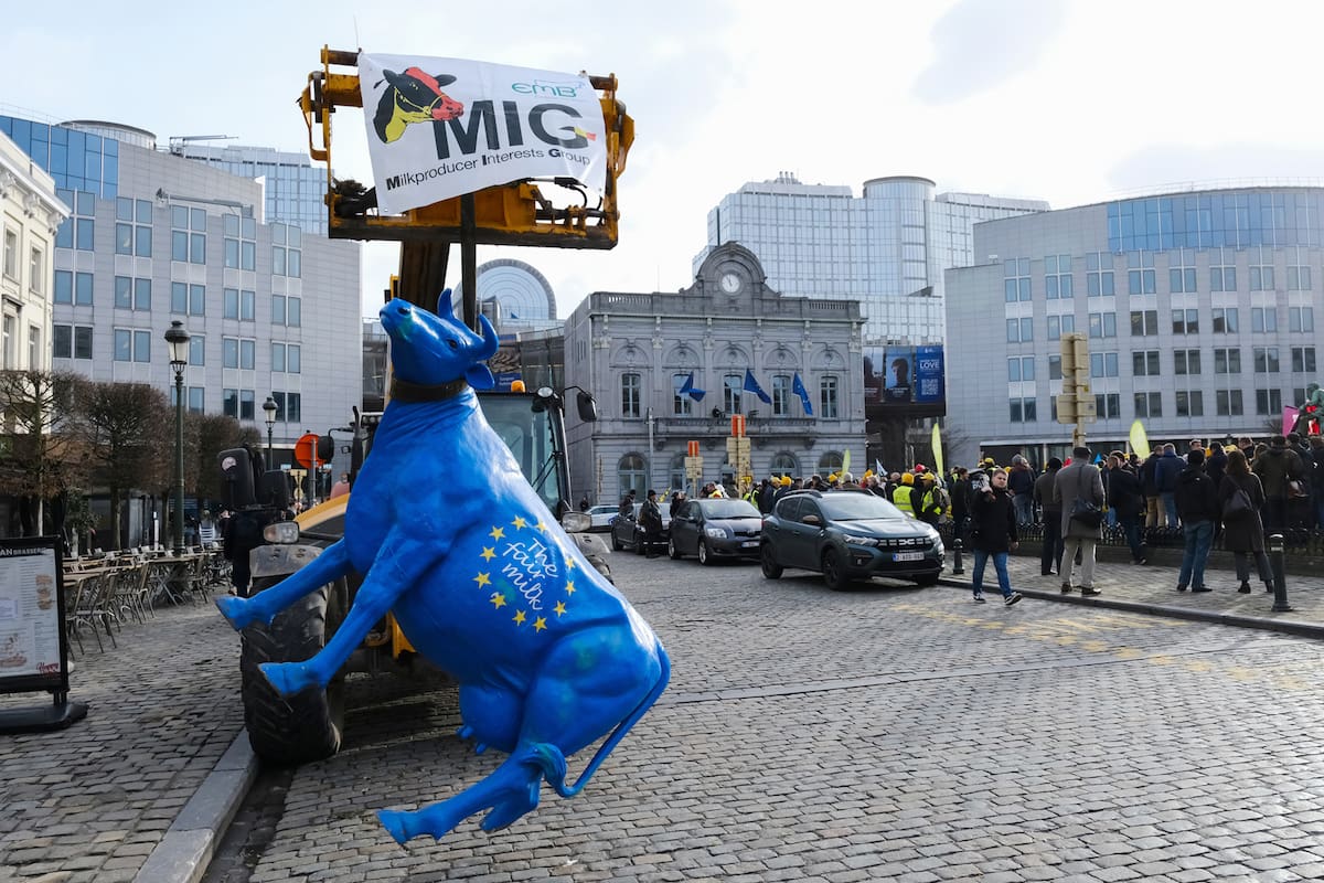 Una protesta de productores agropecuarios que se desarrolló este año en Bruselas