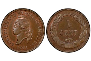 El centavo de dólar de los Estados Confederados de América que en realidad vale US$150.000
