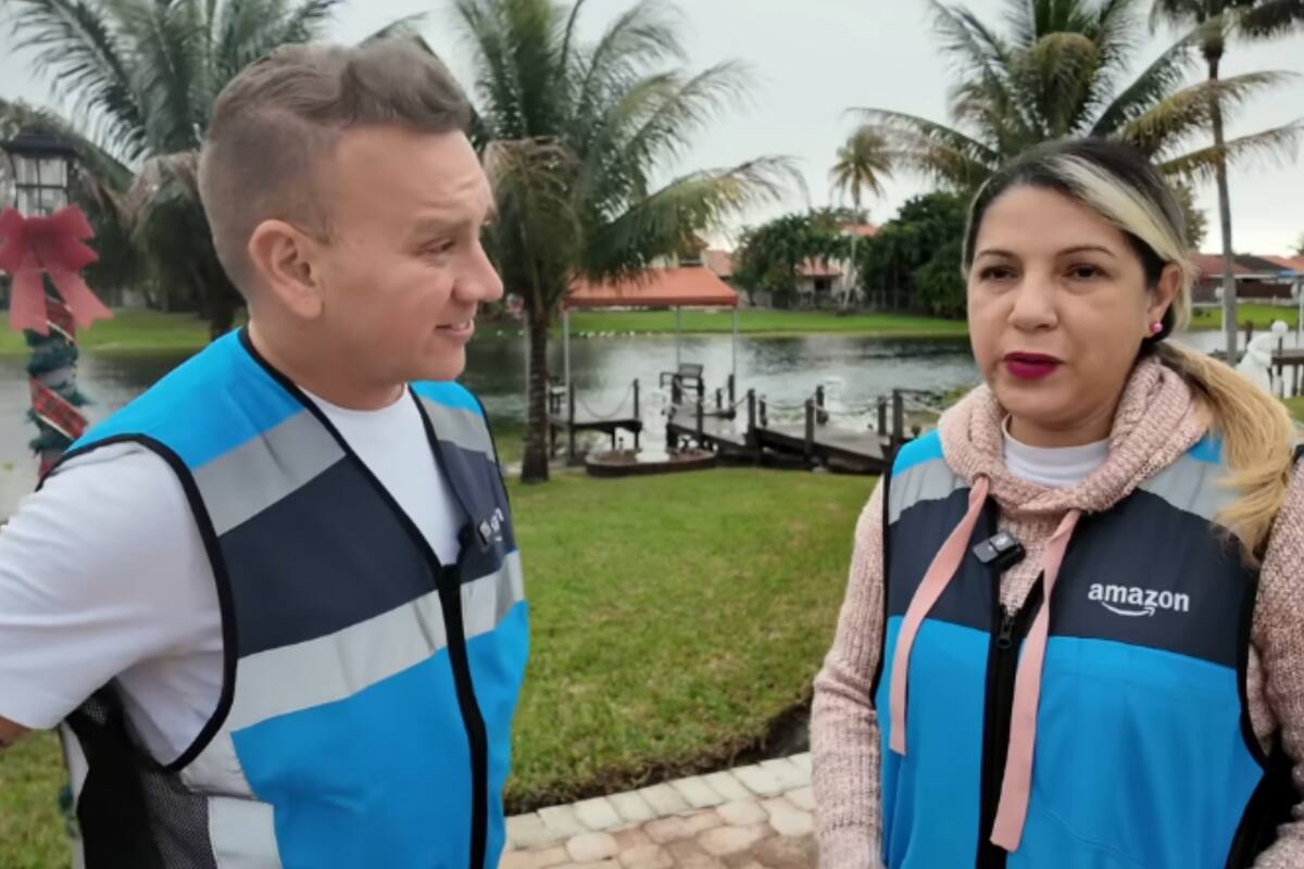 Una repartidora venezolana reveló al youtuber cuánto gana y qué obstáculos enfrentan los conductores de Amazon en Florida