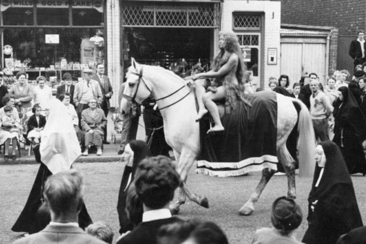 Una representación de Lady Godiva.