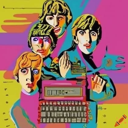 Una representación de The Beatles creada a través de la IA