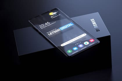 Una representación digital basado en las características detalladas por en el diseño presentado por Samsung en la oficina de registros de patentes en Estados Unidos