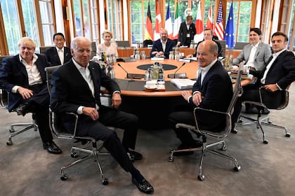 Una reunión de trabajo en el marco de la cumbre del G-7 en el castillo de Elmau, en el sur de Alemania