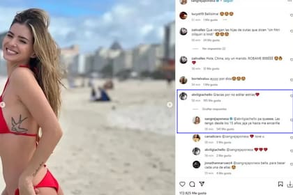 Una seguidora refirió a las estrías que tiene la China Suárez (Foto Instagram @sangrejaponesa)