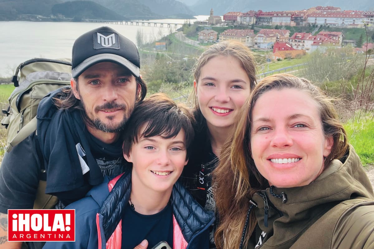 Una selfie familiar en el municipio español de Riaño, en Castilla y León.