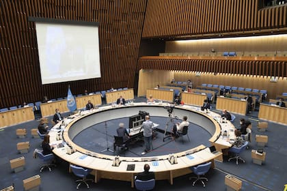 Una sesión de la OMS para tratar el tema de la epidemia del coronavirus, el 5 de octubre pasado