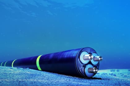 Una simulación de cómo es el interior de un cable submarino