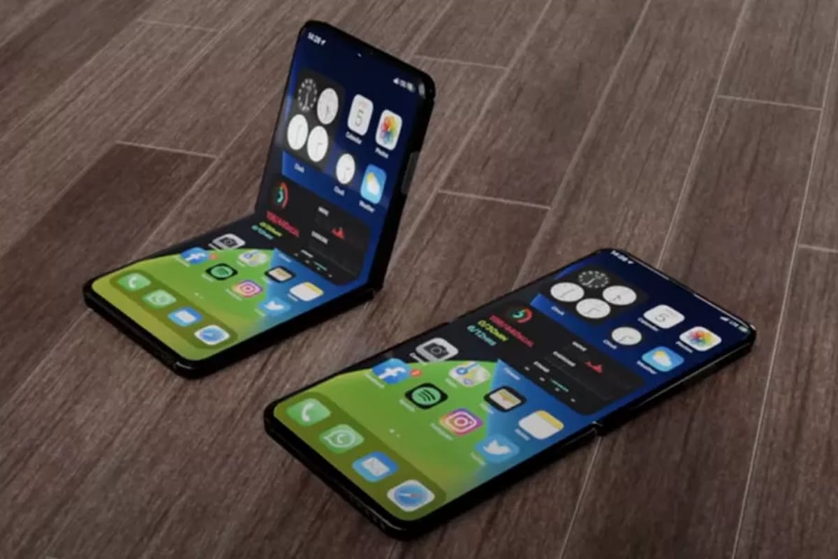 Una simulación de cómo podría verse un iPhone con pantalla flexible hecha por @ConceptsiPhone en YouTube