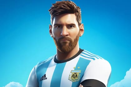 Una simulación de cómo podría verse un skin de Leo Messi en Fortnite