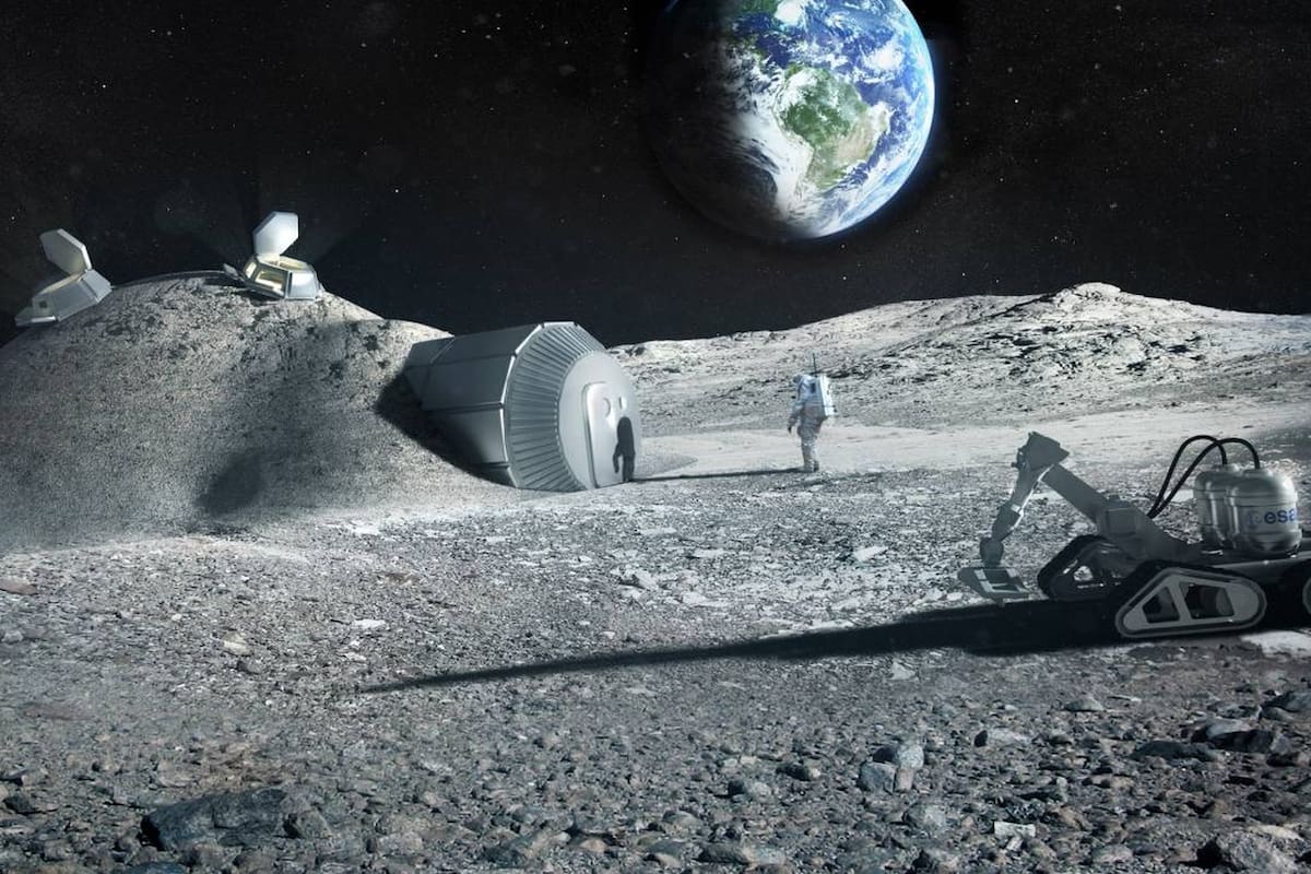 Una simulación de cómo podría verse una base lunar