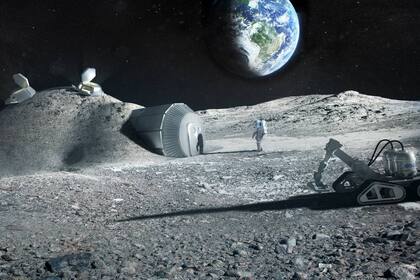 Una simulación de cómo podría verse una base lunar