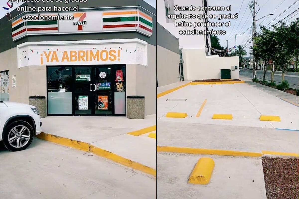 Una sucursal de 7 Eleven se volvió viral por la manera en la que construyeron su estacionamiento