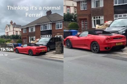 Una supuesta Ferrari estacionada frente a una casa en Reino Unido despertó sospechas de un conocedor