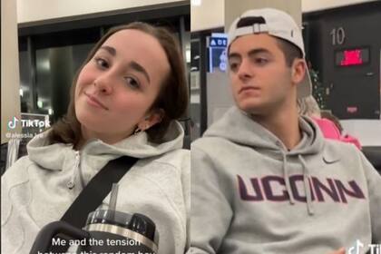 Una tiktoker admitió sentir cierta "tensión" con el joven que se sentó frente a ella en el aeropuerto