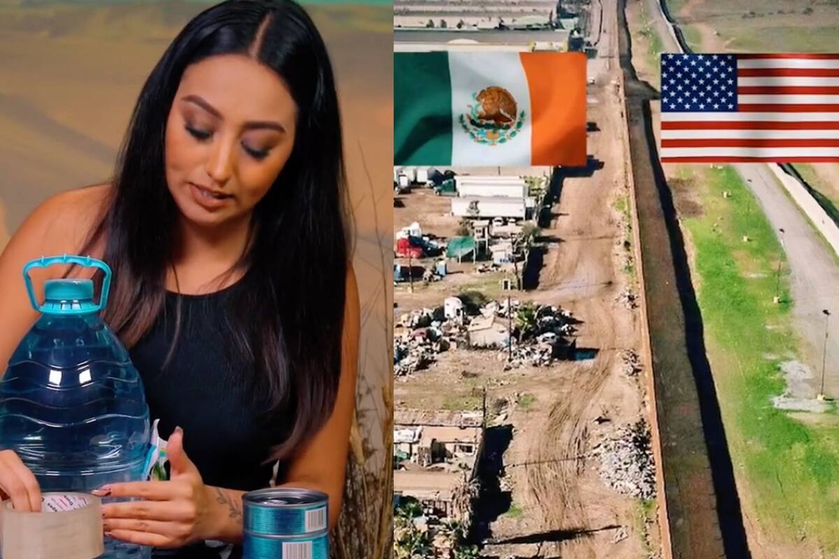 Una tiktoker compartió cuál sería el kit ideal para un migrante que cruza por el desierto y llevó varios de estos paquetes a la zona de peligro
