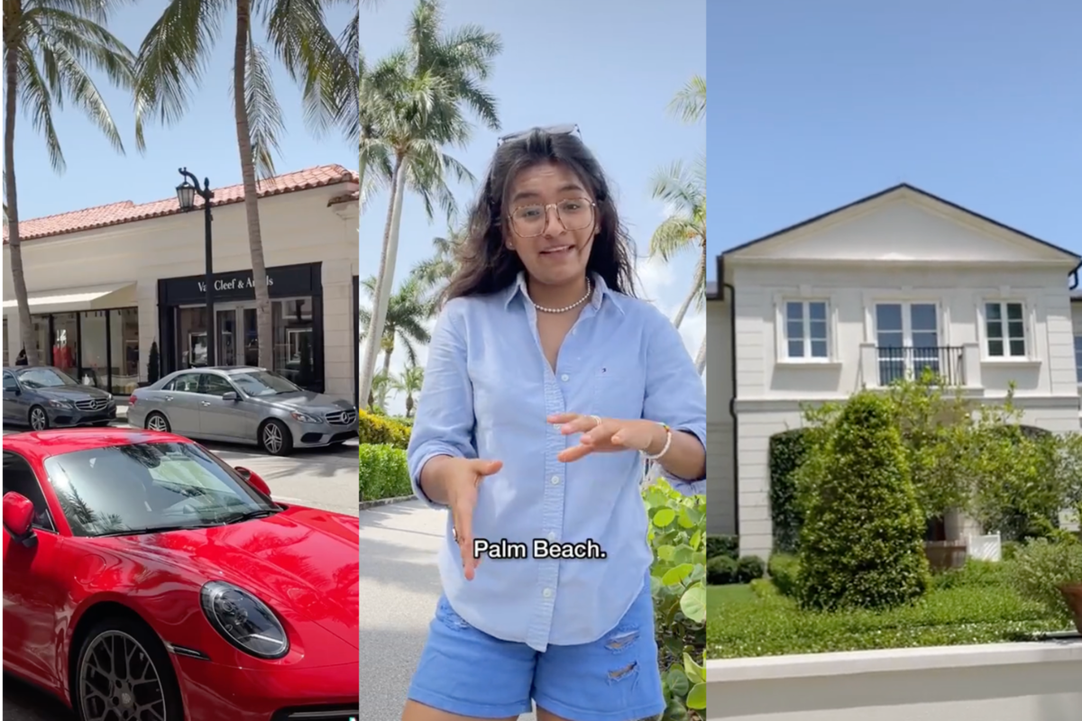 Una tiktoker compartió su tour virtual por Palm Beach y los usuarios reaccionaron