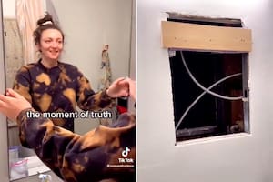 Una tiktoker de Nueva York mostró su insólito descubrimiento detrás del espejo de su baño