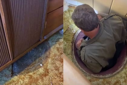 Una tiktoker descubrió un refugio antibombas, construido en los años 1950, debajo de una alfombra