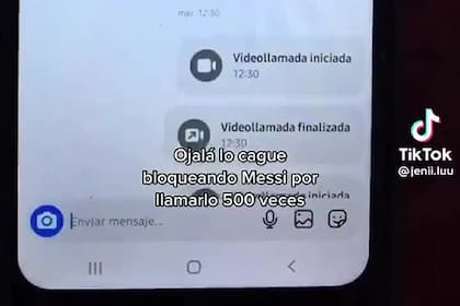 Una tiktoker escrachó a su hermano por mandarle mensajes a Messi