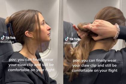 Una tiktoker mostró su truco para tener mayor comodidad en los vuelos