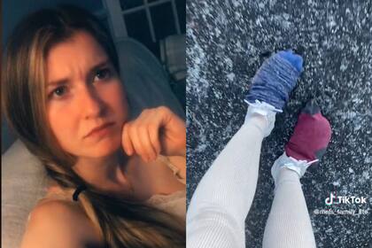 Una tiktoker mostró un truco que aprendió para evitar derrapar en la nieve