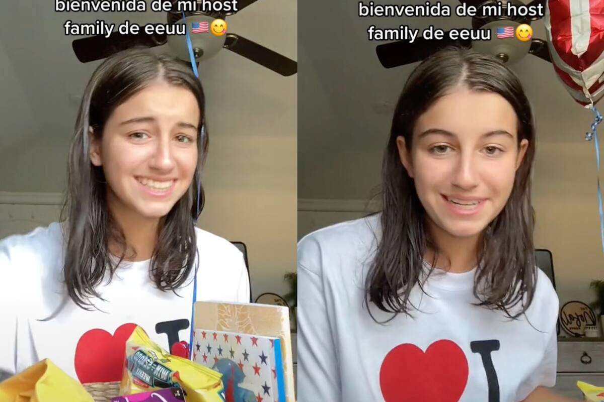 Una tiktoker reveló qué fue lo que le dieron de regalo al llegar de intercambio a Estados Unidos