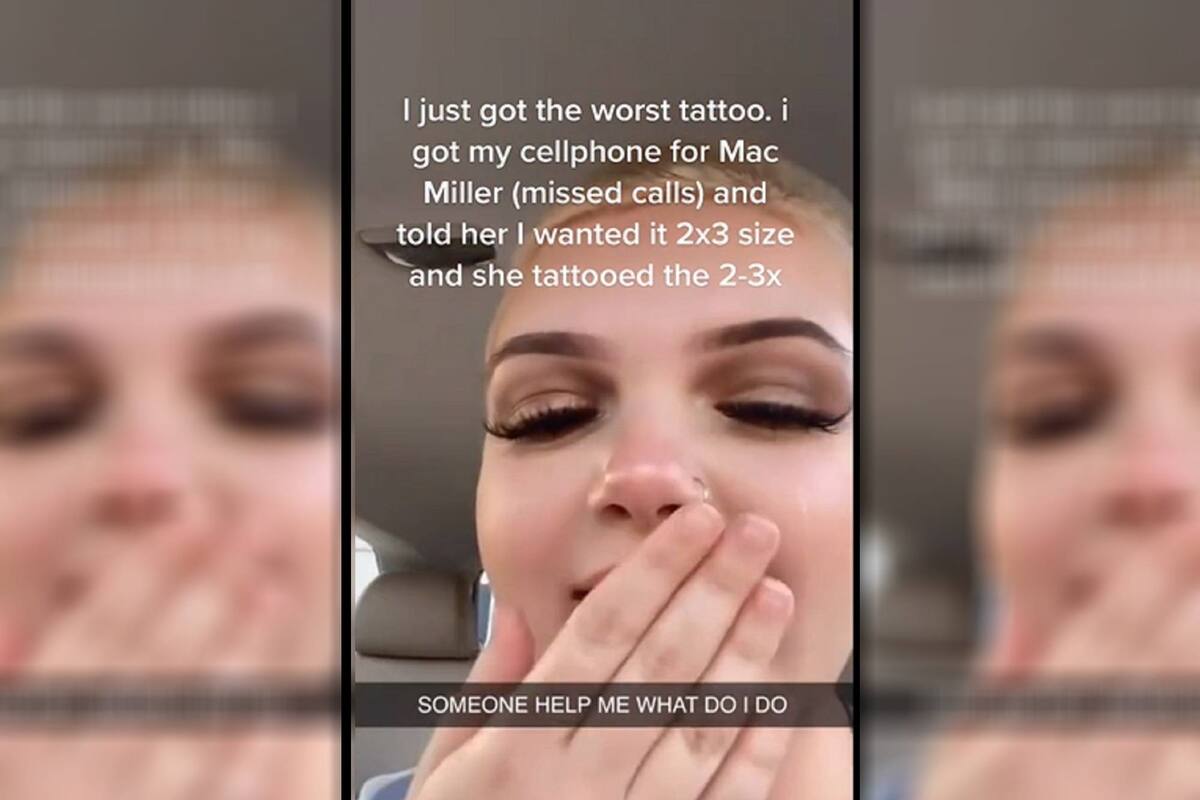 Una tiktoker se hizo un tatuaje con un insólito error