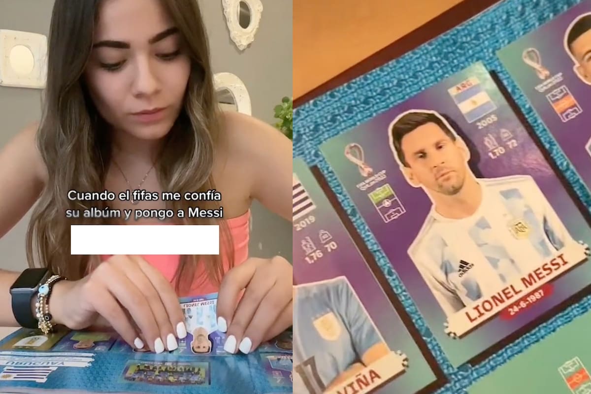 Una tiktoker tuvo un error con el álbum Panini de Qatar 2022 y la destruyeron en críticas; puso a Lionel Messi en el lugar incorrecto