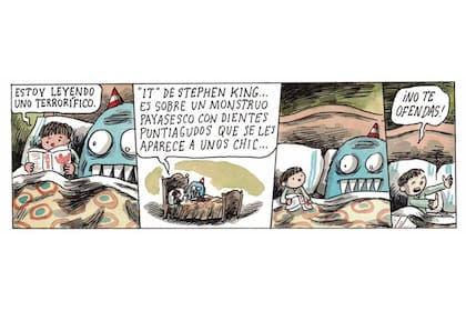 Una tira de Liniers, con la enorme Olga