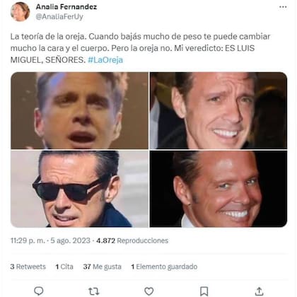 Una tuitera de Uruguay propuso una teoría, la de la oreja, para demostrar que el Luis Miguel que está en la Argentina es el auténtico Luis Miguel, y no uno de sus dobles