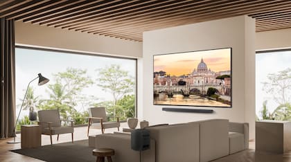 Una TV NeoQLED que Samsung presentó en la CES 2025