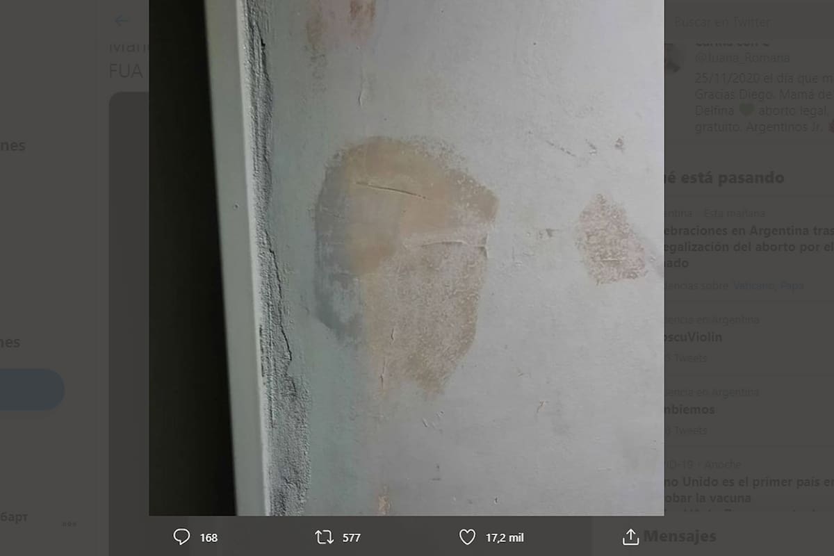 Una usuaria de Twitter asegura ver a Diego Maradona en una mancha de humedad