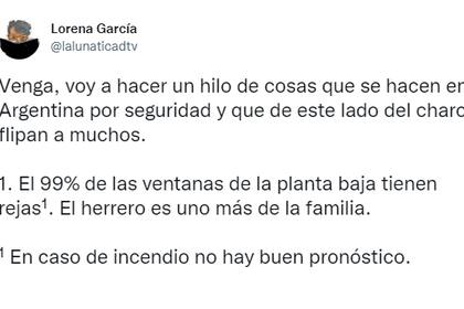 Una usuaria hizo un hilo viral en Twitter para mostrar las medidas de seguridad que toman los argentinos para evitar robos