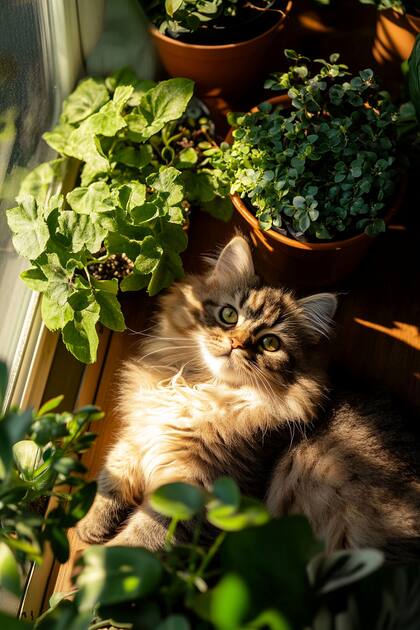 Una ventana luminosa convertida en observatorio natural y zona de descanso felino