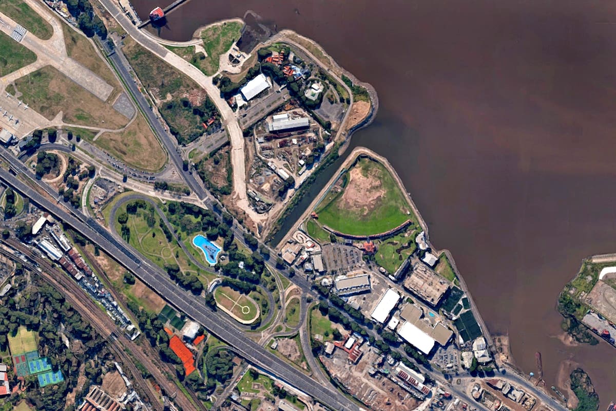 Una vista aérea del predio de Costa Salguero