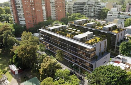 Una vista aérea del proyecto que se construye en el Bajo Belgrano