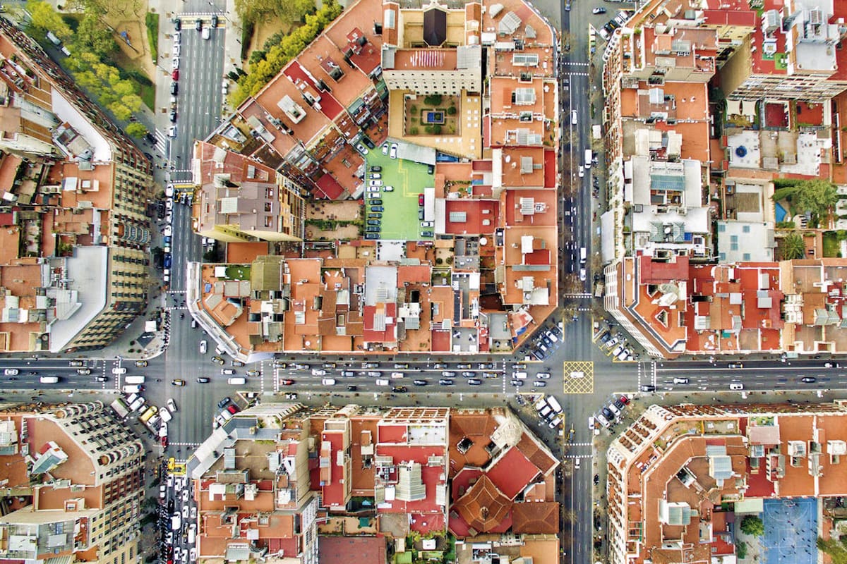 Una vista aérea del proyecto urbano de la capital de Cataluña.