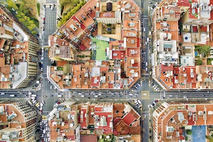 Una vista aérea del proyecto urbano de la capital de Cataluña.