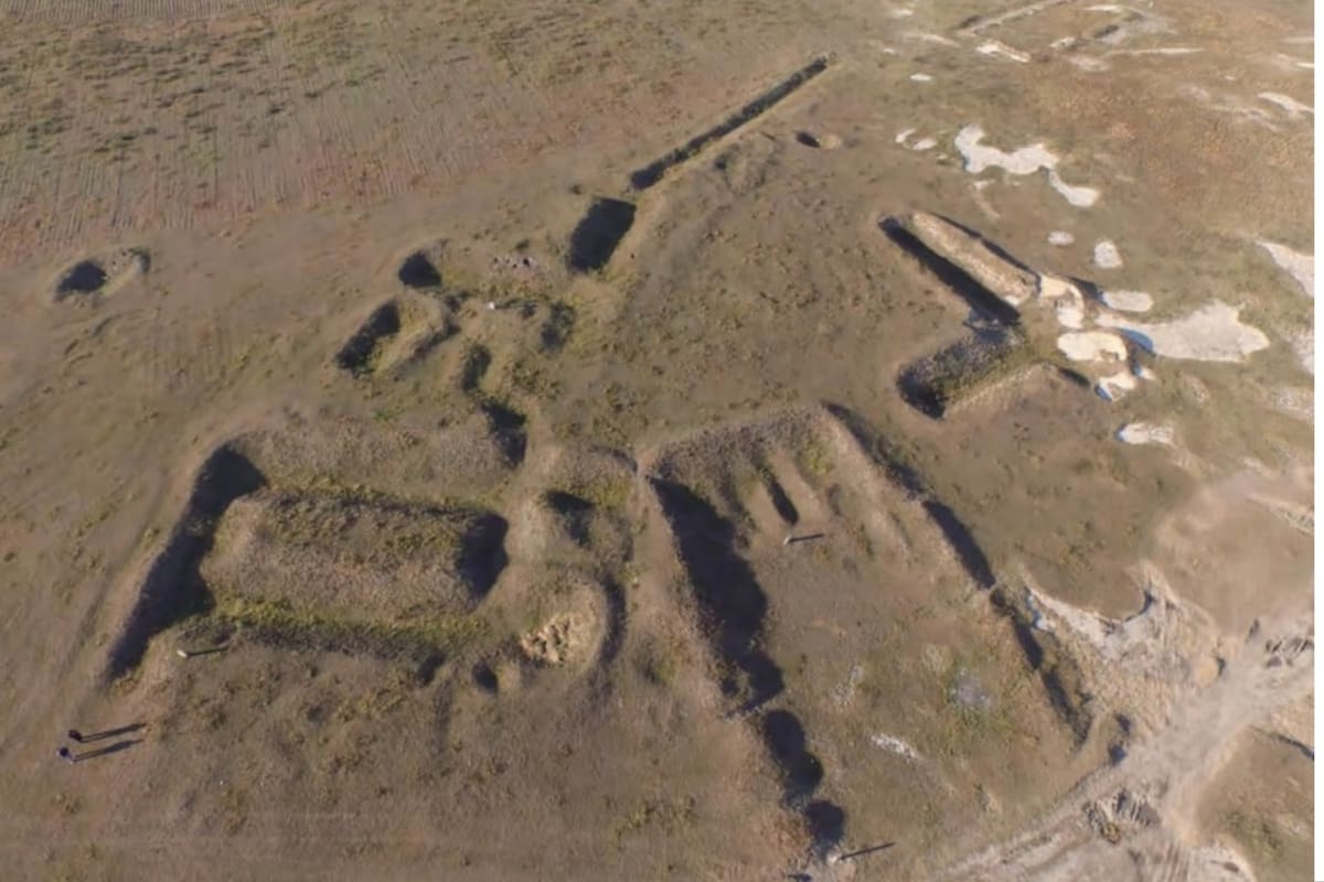 Una vista aérea del sitio de prueba de Anda, donde se realizaban macabros experimentos (Foto: Instituto Provincial de Reliquias Culturales y Arqueología de Heilongjiang)