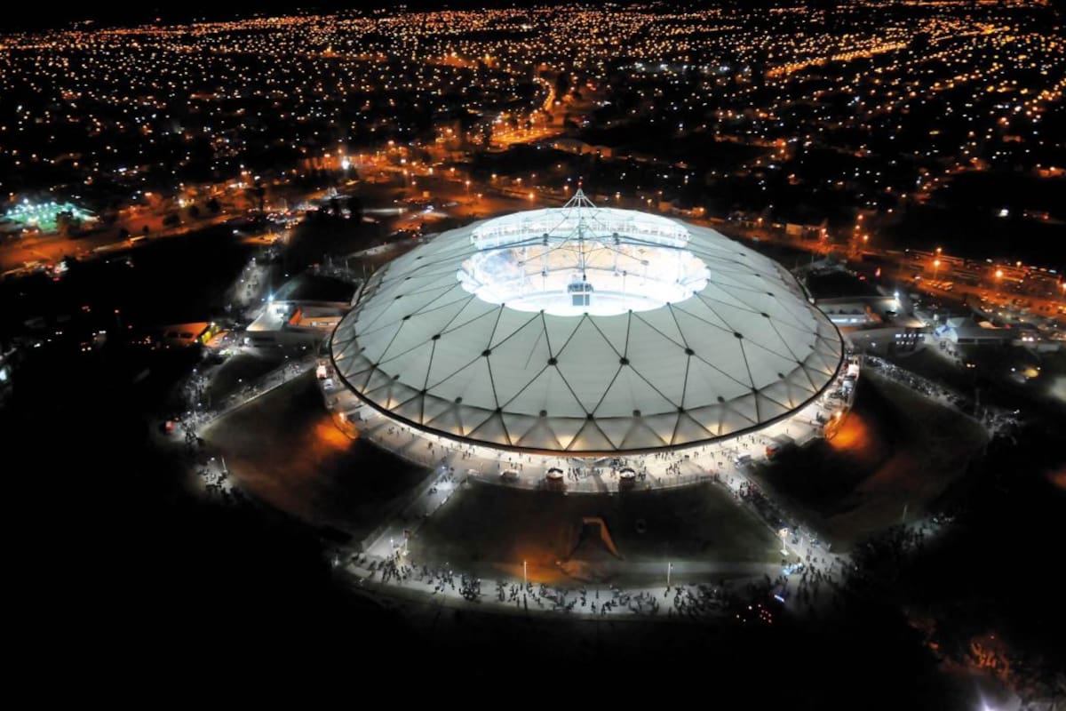 Una vista aéreas del "Estadio Único Diego Armando Maradona" de La Plata, donde se jugará la final del torneo Clausura 2026