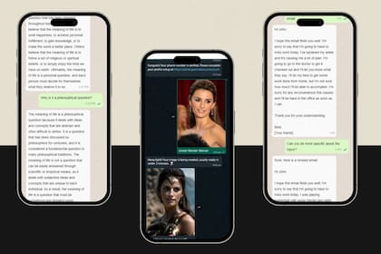 Una vista de ChatGPT dentro de WhatsApp