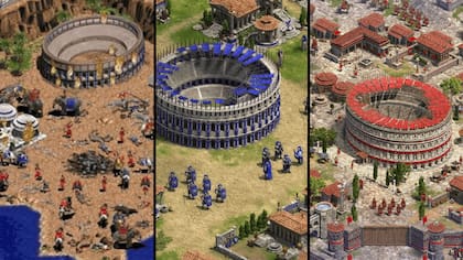 Una vista de cómo mejoran los gráficos en la expansión Return to Rome para el Age of Empires II Definitive Edition (que tiene gráficos 4K) respecto de la versión original